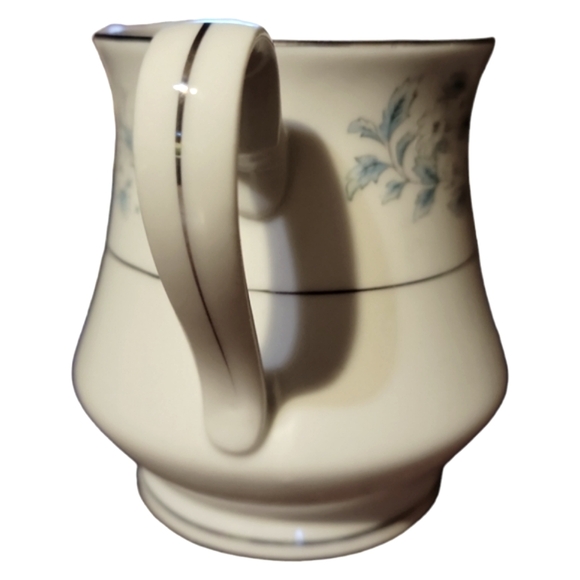 Vtg Spring Formal Montgomery Ward Coffee Creamer Platinum Rim Blue Floral - Picture 2 of 6